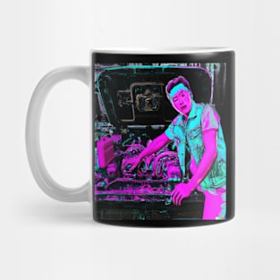 Truck Mechanic Synthwave 80's Digital Art 4 Mug